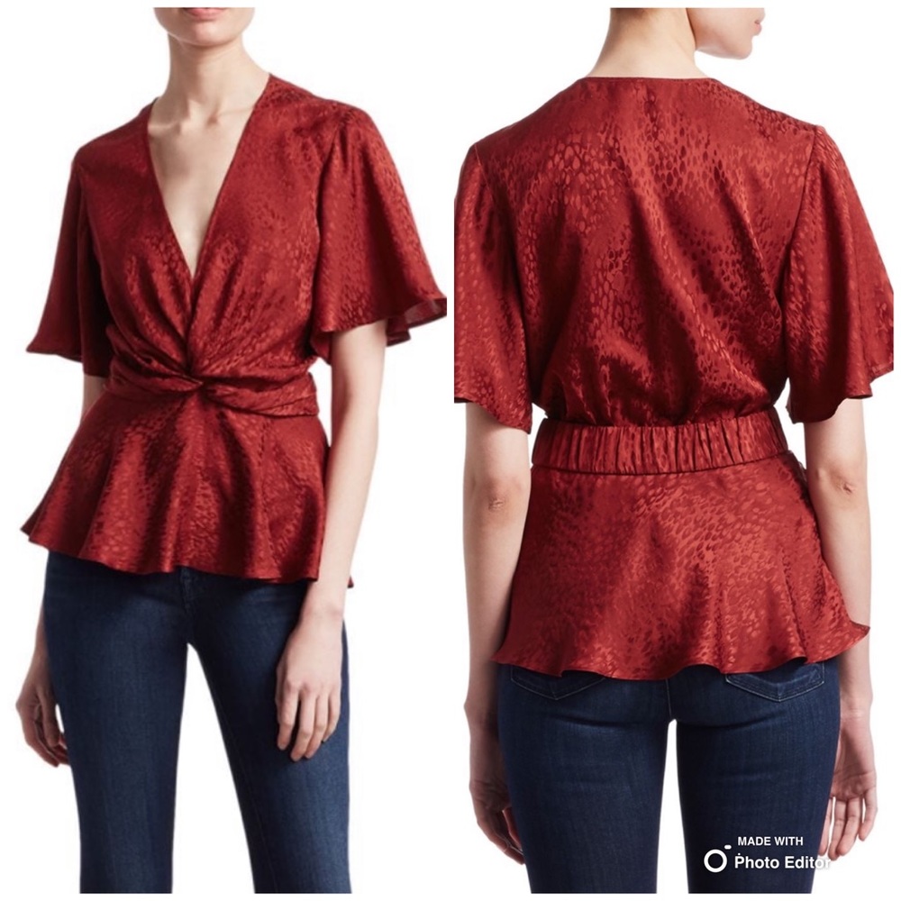A.L.C. Alma Silk Wrap Top